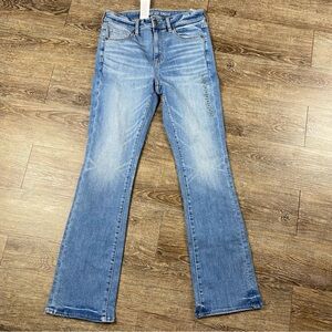American Eagle Jeans Women 10 Kick Next Level Stretch High Rise Faded Boot Cut